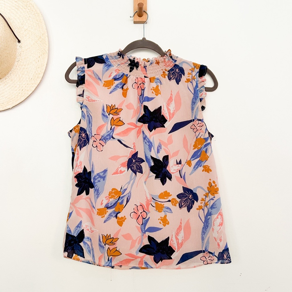 ✨ JCREW Pink Floral Smocked Top | Size 4